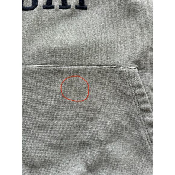 Vintage 90s/00s Gap Blue Jeans Reverse Weave Style Gray Hoodie Size Large - Picture 8 of 8